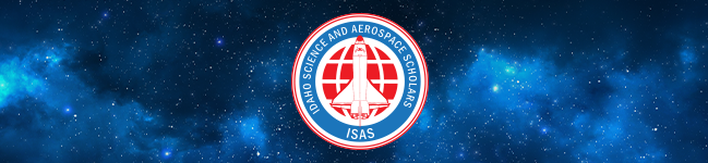 Idaho Science and Aerospace Scholars logo on background of stars