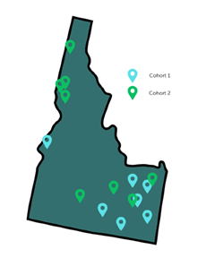 Map of Idaho with regional locations