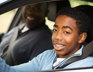 Father and son in car together